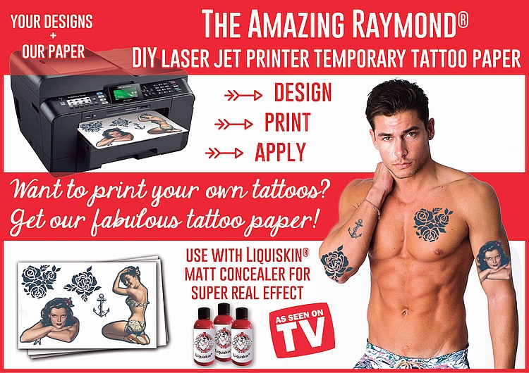 Laser Jet DIY Tattoo Paper Amazing Raymond Temporary Tattoos