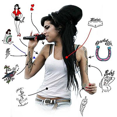 Amy Winehouse Temporary Tattoos Australia Fake Henna Tattoo