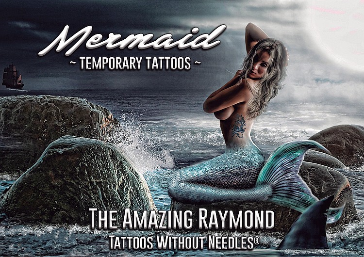 Temporary Mermaid Fake Henna Stick On Temporary Tattoos