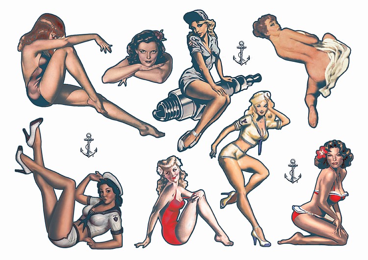 Pin Up Temporary Tattoos