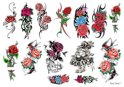 Roses Temporary Tattoos