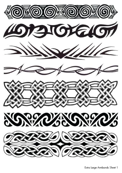 Extra Large Armband Temporary Tattoos