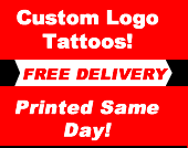 Get your company logo tattoos printed and delivered by the next day.