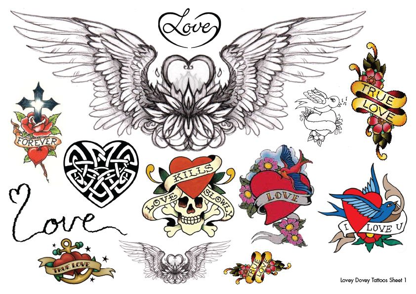 Temporary Tattoos Hearts