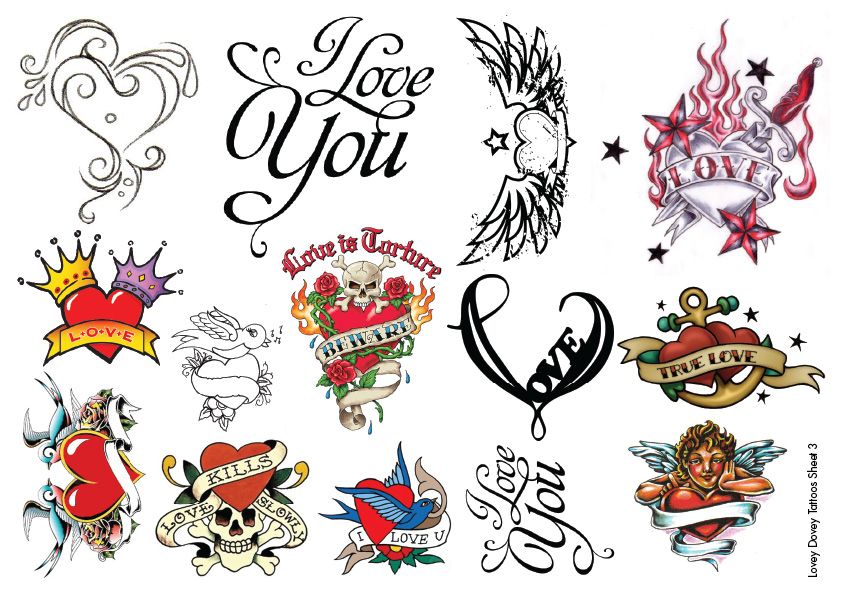 Temporary Tattoos Hearts